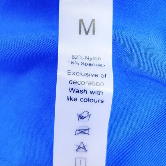 Two-Piece Blue Halter Bikini Set  Adjustable Triangle Top Tie-Side Bottoms SZ M - Picture 3 of 7